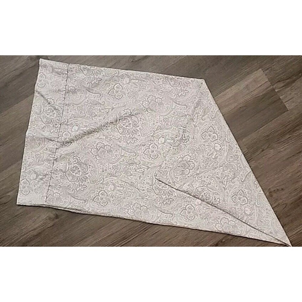 Large Pillow Case Lot Of 1 King Paisley White Gray Green Cover - Picture 4 of 5